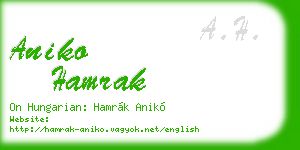 aniko hamrak business card
