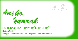 aniko hamrak business card